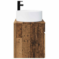 Produktbild för Väggmonterad handfatsspegel Gammalt trä 49 x 44,5 x 65,5 cm