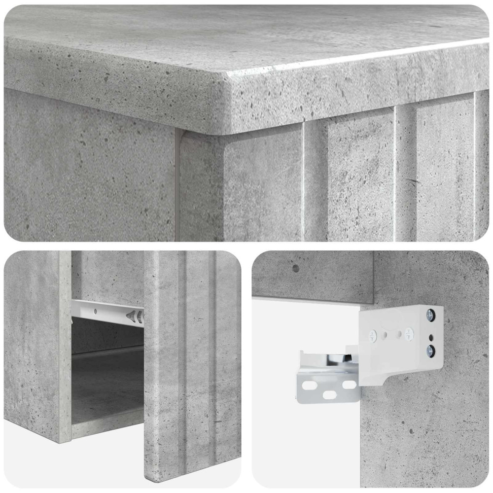 Produktbild för Väggmonterat Badrumsskåp Betonggrå 59 x 44,5 x 50 cm
