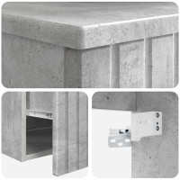 Produktbild för Väggmonterat Badrumsskåp Betonggrå 59 x 44,5 x 50 cm