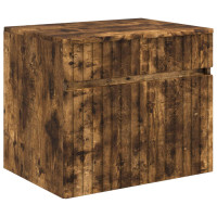 Produktbild för Väggmonterat Badrumsskåp Rökt ek 59 x 44,5 x 50 cm