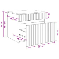 Produktbild för Väggmonterat Badrumsskåp Rökt ek 59 x 44,5 x 50 cm
