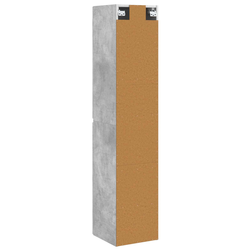 Produktbild för Väggmonterat Badrumsskåp Betonggrå 33 x 34,5 x 160 cm