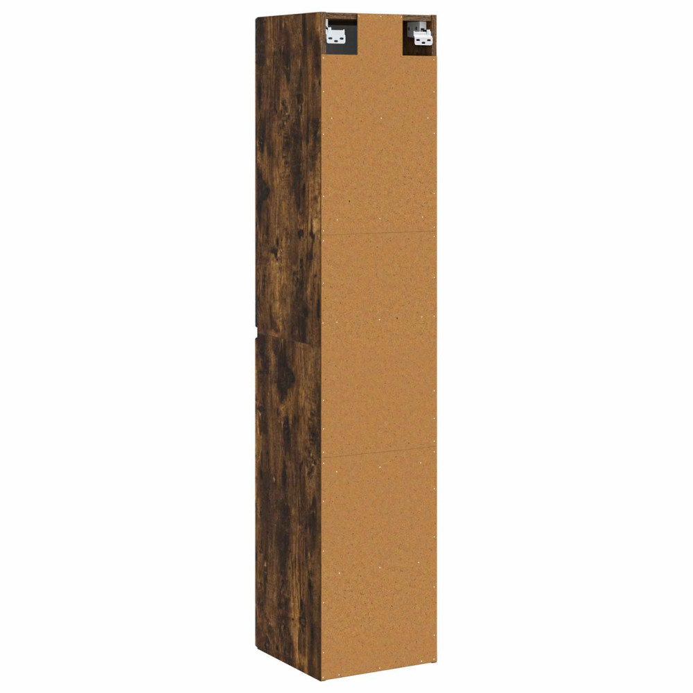 Produktbild för Väggmonterat Badrumsskåp Rökt ek 33 x 34,5 x 160 cm
