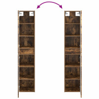 Produktbild för Väggmonterat Badrumsskåp Rökt ek 33 x 34,5 x 160 cm