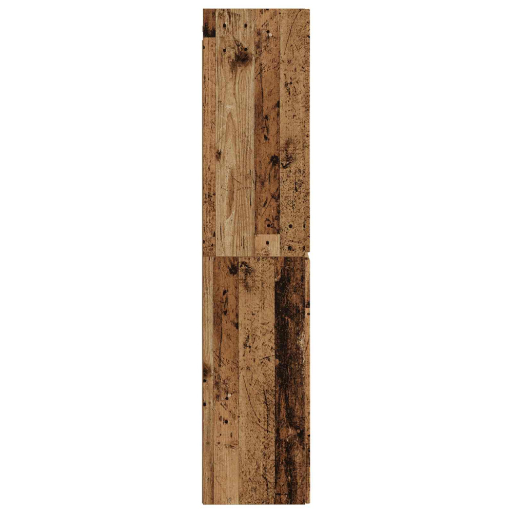 Produktbild för Väggmonterat Badrumsskåp Gammalt trä 33 x 34,5 x 160 cm