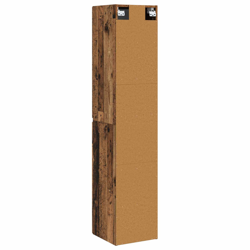 Produktbild för Väggmonterat Badrumsskåp Gammalt trä 33 x 34,5 x 160 cm