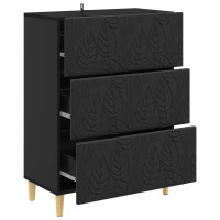Produktbild för Lådans skåp Svart 66 x 34,5 x 90 cm Konstruerat trä