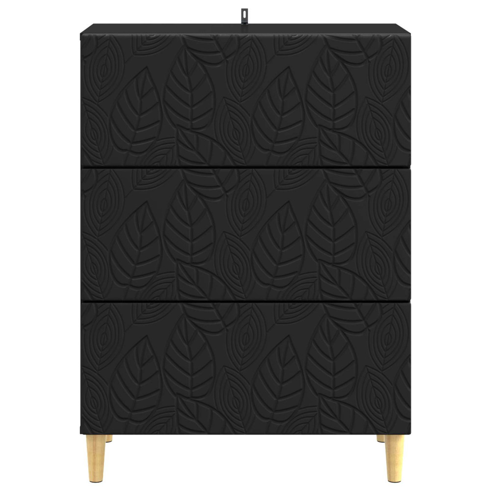 Produktbild för Lådans skåp Svart 66 x 34,5 x 90 cm Konstruerat trä