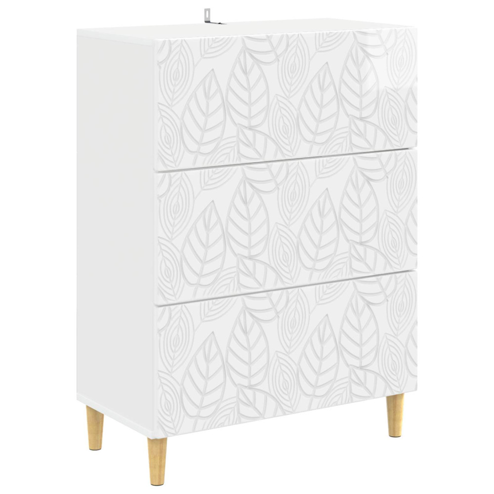 Produktbild för Lådans skåp Vit högglans 66 x 34,5 x 90 cm Konstruerat trä