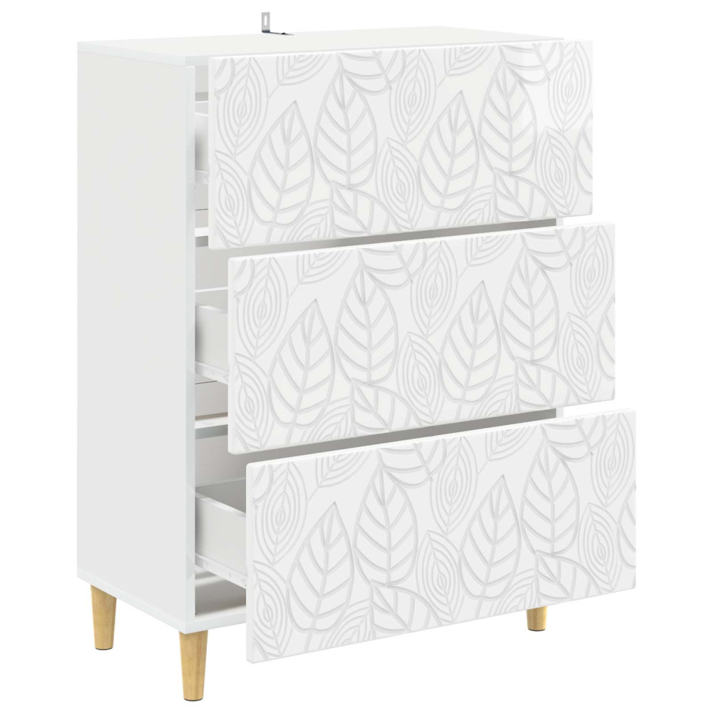 Produktbild för Lådans skåp Vit högglans 66 x 34,5 x 90 cm Konstruerat trä