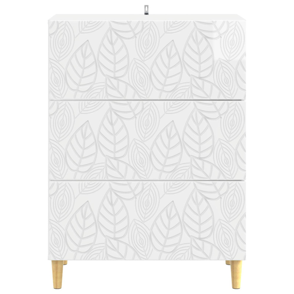 Produktbild för Lådans skåp Vit högglans 66 x 34,5 x 90 cm Konstruerat trä