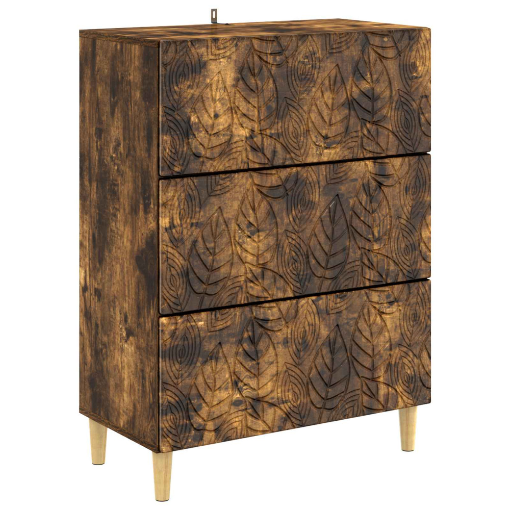 Produktbild för Lådans skåp Rökt ek 66 x 34,5 x 90 cm Konstruerat trä