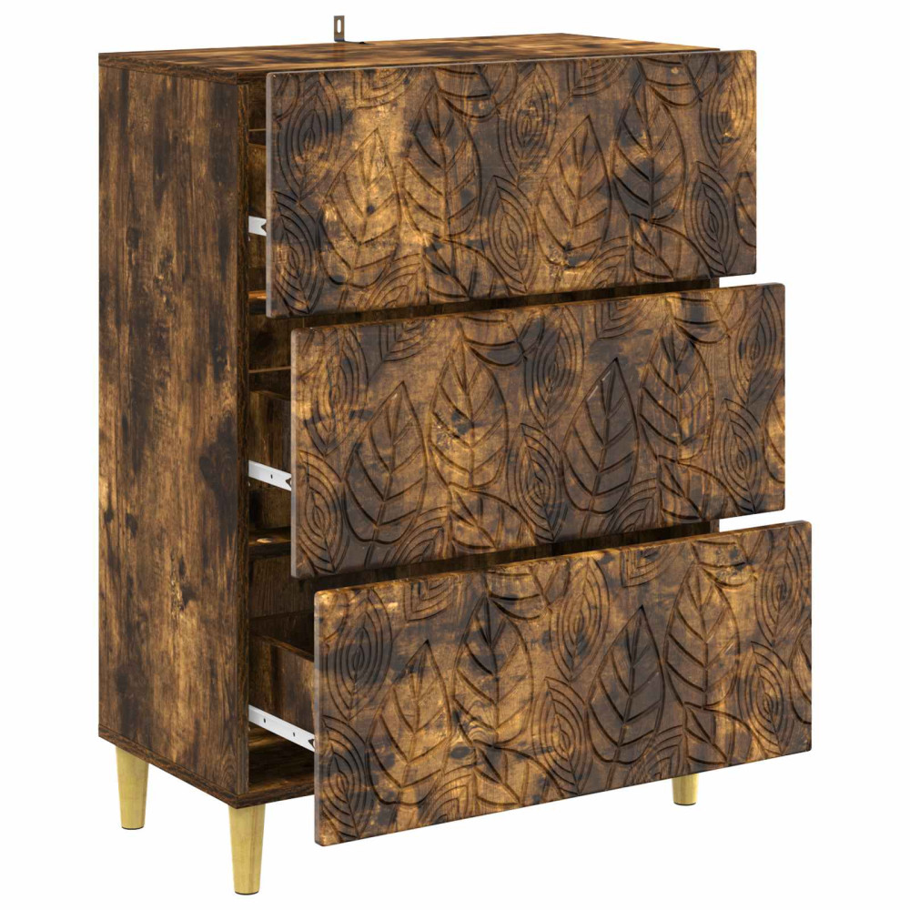 Produktbild för Lådans skåp Rökt ek 66 x 34,5 x 90 cm Konstruerat trä
