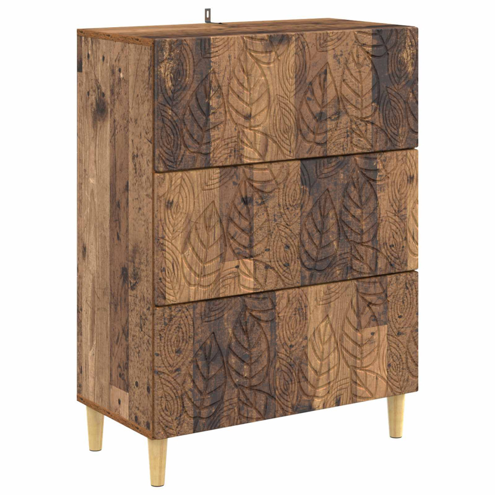Produktbild för Lådans skåp Gammalt trä 66 x 34,5 x 90 cm Konstruerat trä