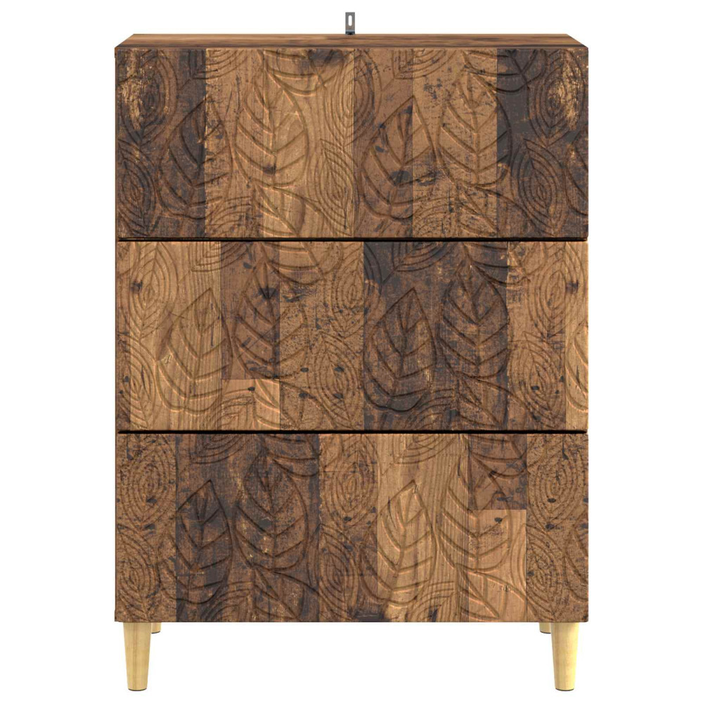 Produktbild för Lådans skåp Gammalt trä 66 x 34,5 x 90 cm Konstruerat trä
