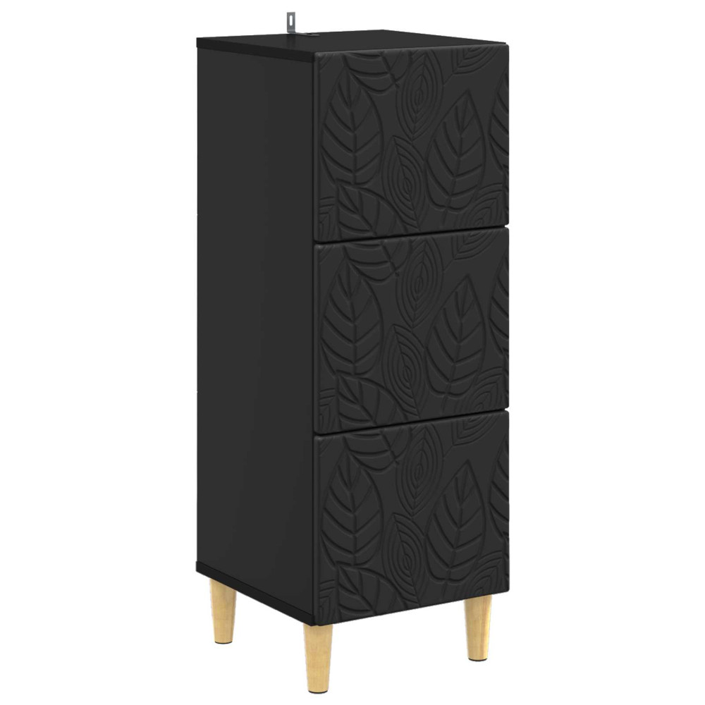 Produktbild för Lådans skåp Svart 33 x 34,5 x 90 cm Konstruerat trä