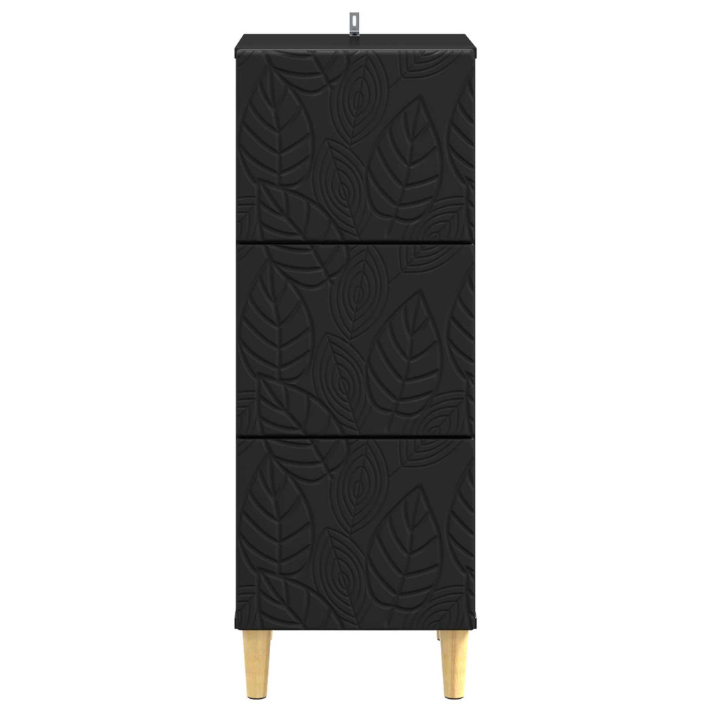 Produktbild för Lådans skåp Svart 33 x 34,5 x 90 cm Konstruerat trä