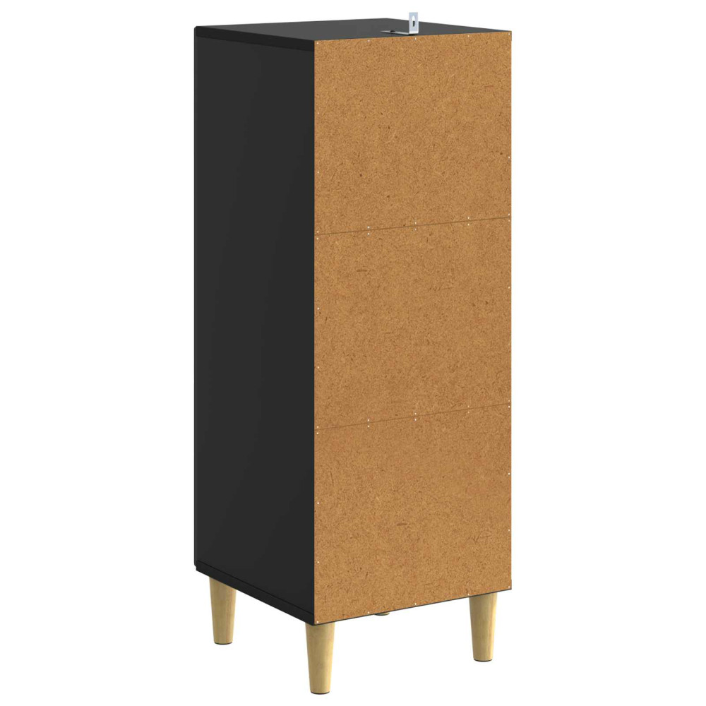 Produktbild för Lådans skåp Svart 33 x 34,5 x 90 cm Konstruerat trä