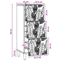 Produktbild för Lådans skåp Svart 33 x 34,5 x 90 cm Konstruerat trä
