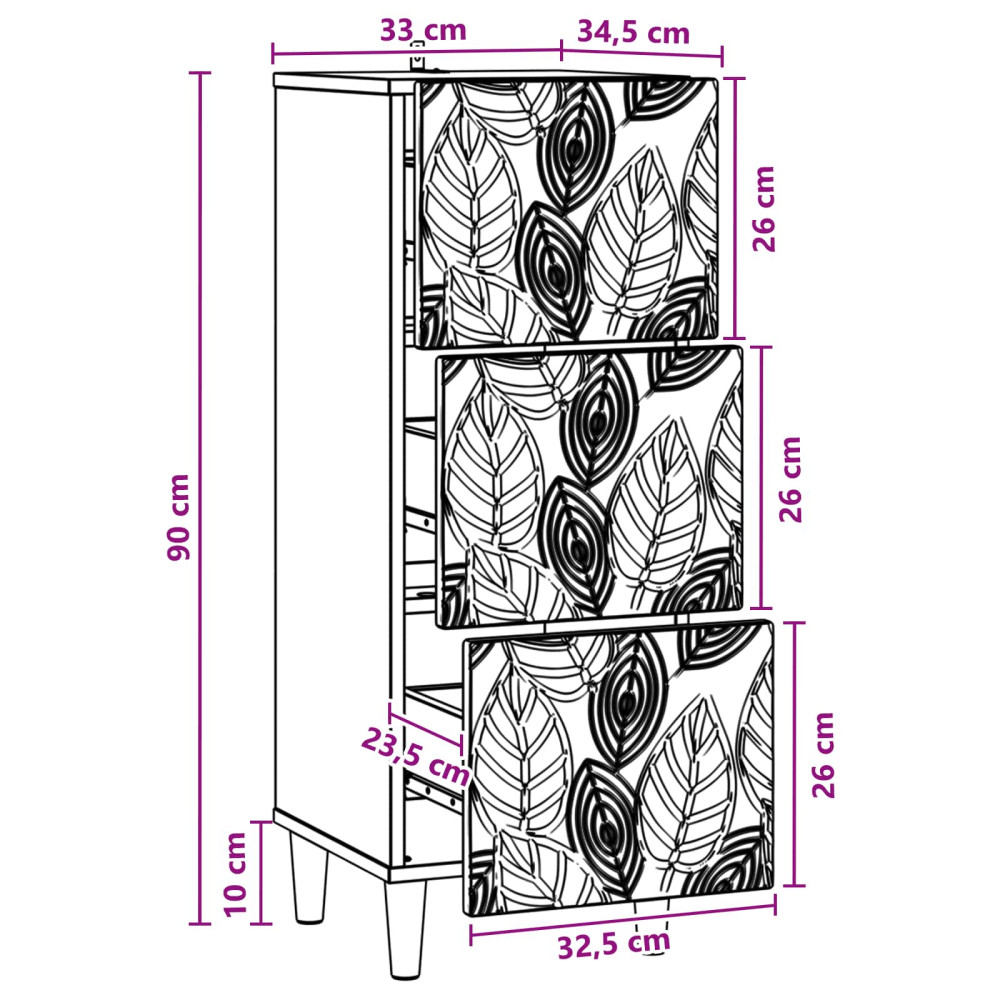 Produktbild för Lådans skåp Betonggrå 33 x 34,5 x 90 cm Konstruerat trä
