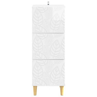 Produktbild för Lådans skåp Vit högglans 33 x 34,5 x 90 cm Konstruerat trä
