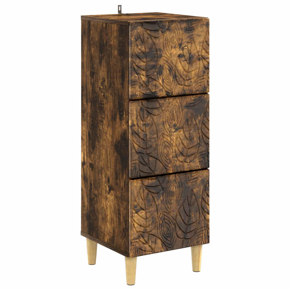Produktbild för Lådans skåp Rökt ek 33 x 34,5 x 90 cm Konstruerat trä