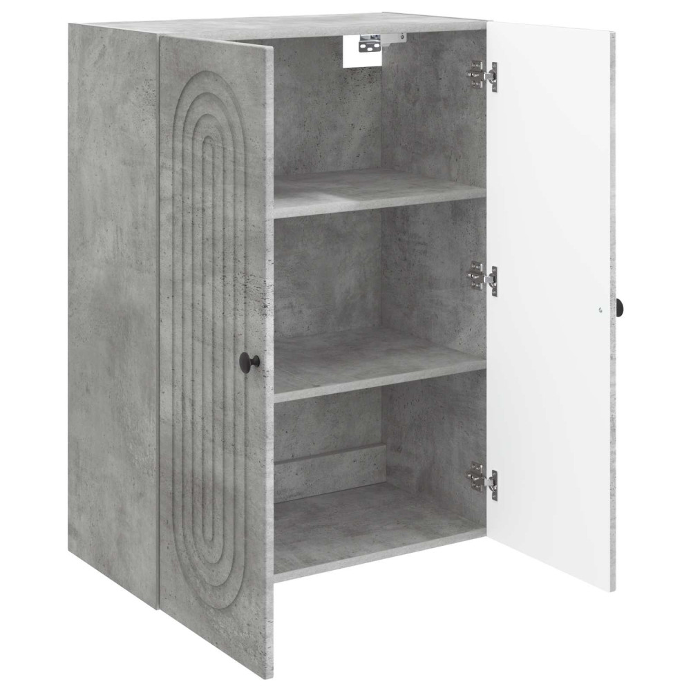 Produktbild för Väggmonterat skåp Betonggrå 66 x 34,5 x 90 cm Konstruerat trä
