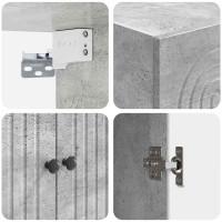 Produktbild för Väggmonterat skåp Betonggrå 66 x 34,5 x 90 cm Konstruerat trä