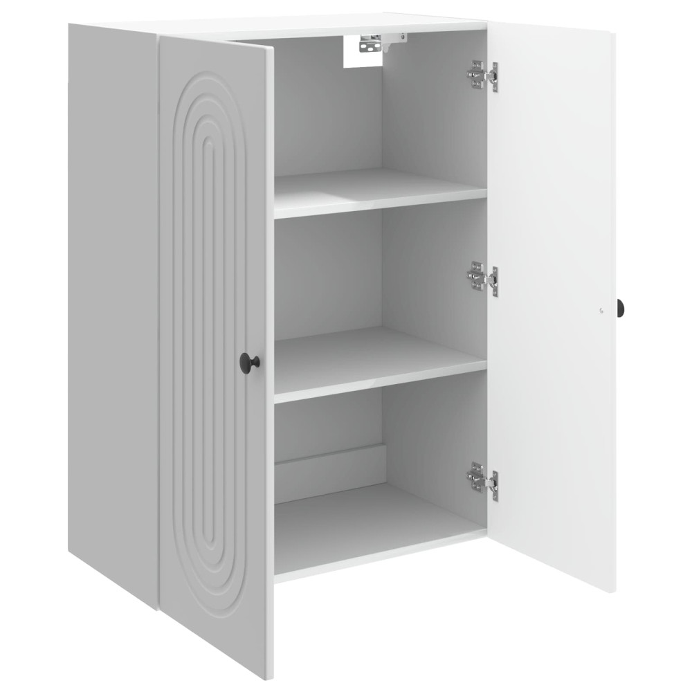 Produktbild för Väggmonterat skåp Vit högglans 66 x 34,5 x 90 cm