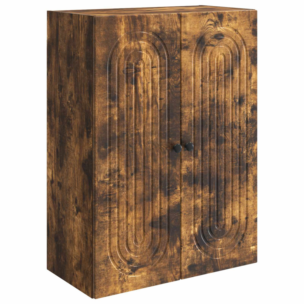 Produktbild för Väggmonterat skåp Rökt ek 66 x 34,5 x 90 cm Konstruerat trä