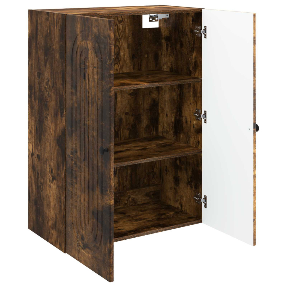 Produktbild för Väggmonterat skåp Rökt ek 66 x 34,5 x 90 cm Konstruerat trä
