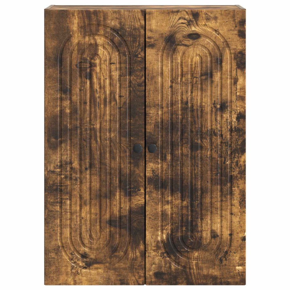 Produktbild för Väggmonterat skåp Rökt ek 66 x 34,5 x 90 cm Konstruerat trä