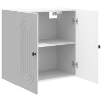 Produktbild för Väggmonterat skåp Vit högglans 59 x 31 x 60 cm Konstruerat trä