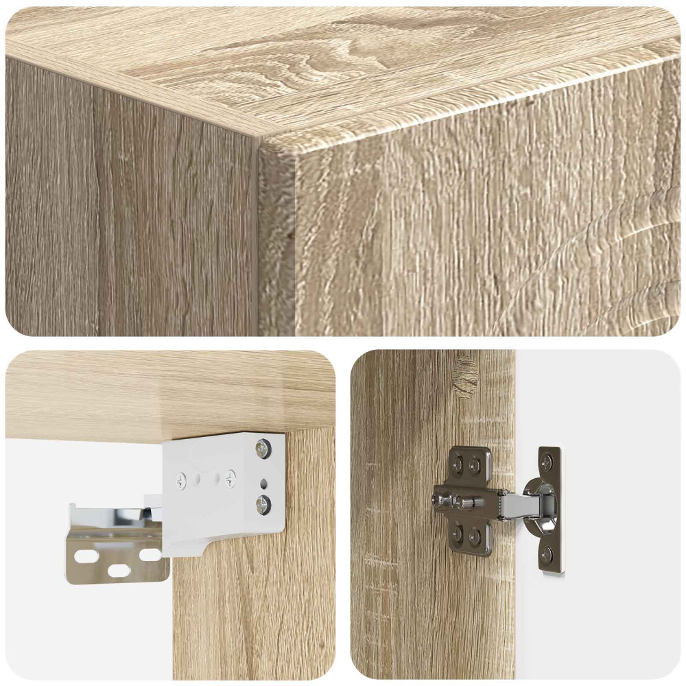 Produktbild för Väggmonterat skåp Sonoma-ek 33 x 34,5 x 90 cm Konstruerat trä