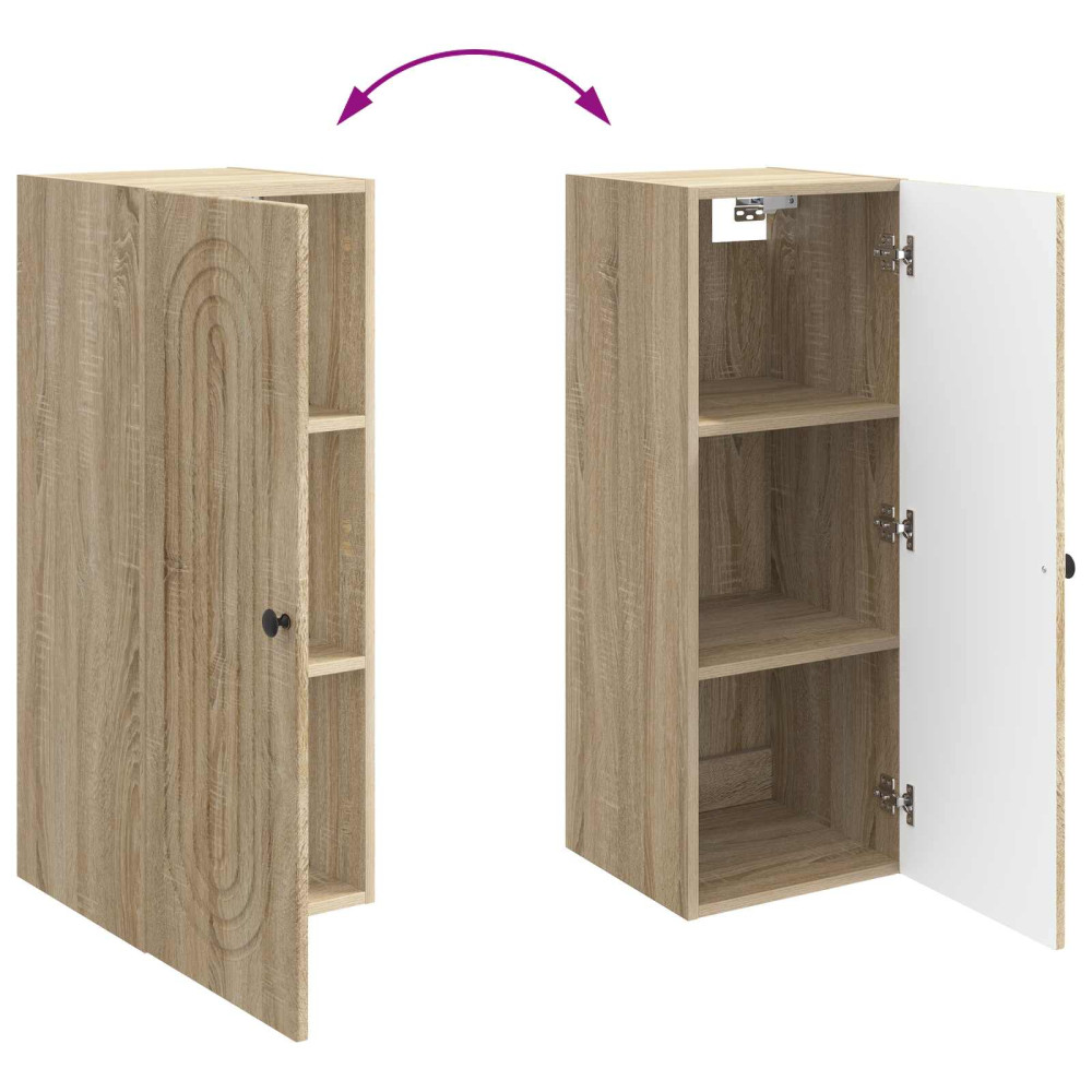 Produktbild för Väggmonterat skåp Sonoma-ek 33 x 34,5 x 90 cm Konstruerat trä