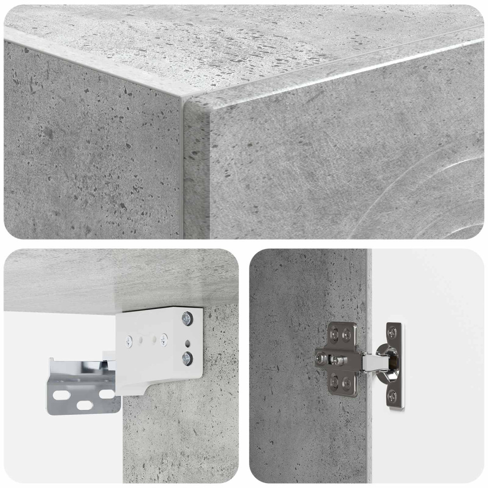 Produktbild för Väggmonterat skåp Betonggrå 33 x 34,5 x 90 cm Konstruerat trä