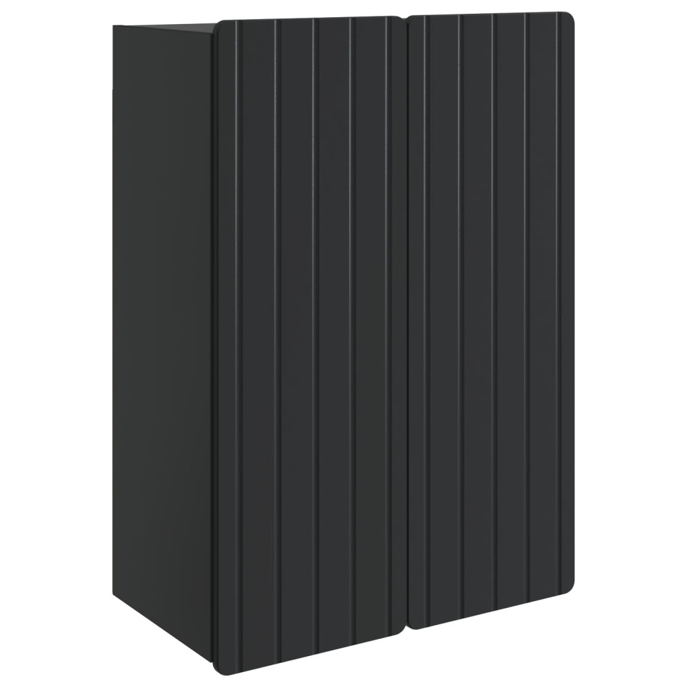 Produktbild för Väggmonterat skåp Svart 66 x 34,5 x 92 cm Konstruerat trä