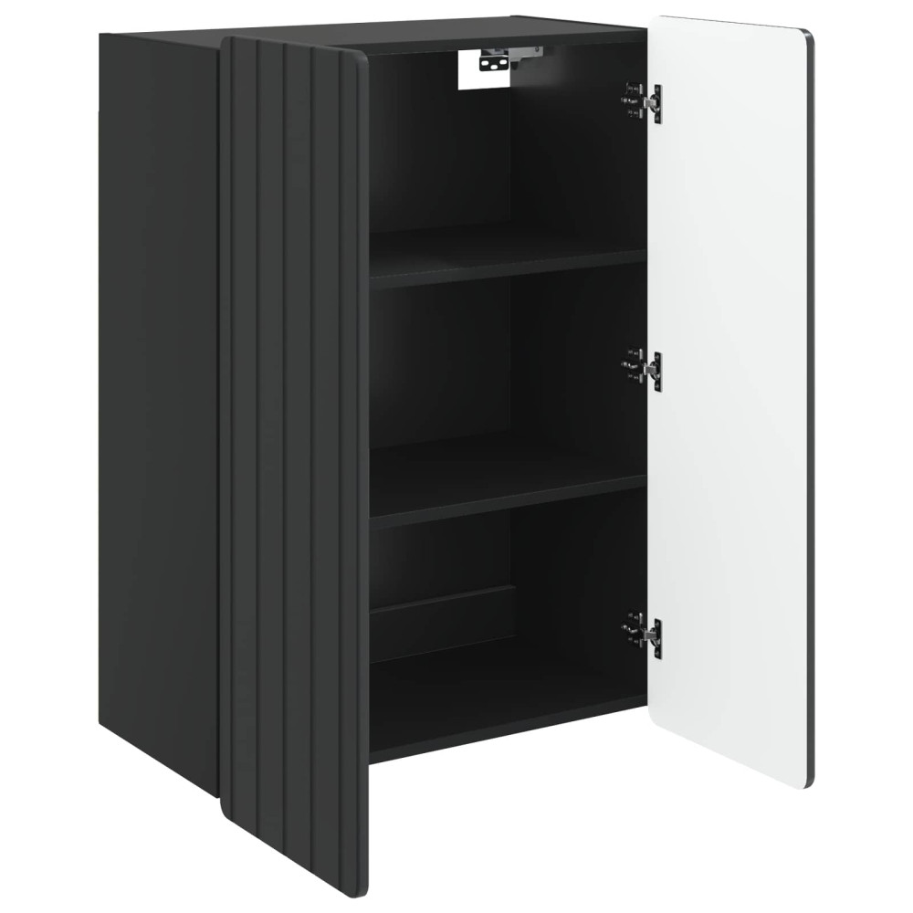 Produktbild för Väggmonterat skåp Svart 66 x 34,5 x 92 cm Konstruerat trä