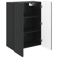 Produktbild för Väggmonterat skåp Svart 66 x 34,5 x 92 cm Konstruerat trä