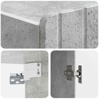 Produktbild för Väggmonterat skåp Betonggrå 66 x 34,5 x 92 cm Konstruerat trä