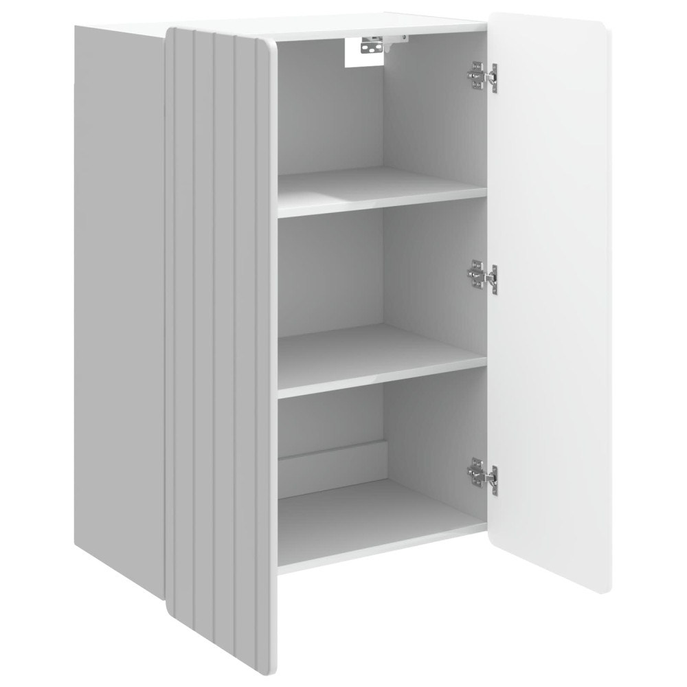 Produktbild för Väggmonterat skåp Vit högglans 66 x 34,5 x 92 cm
