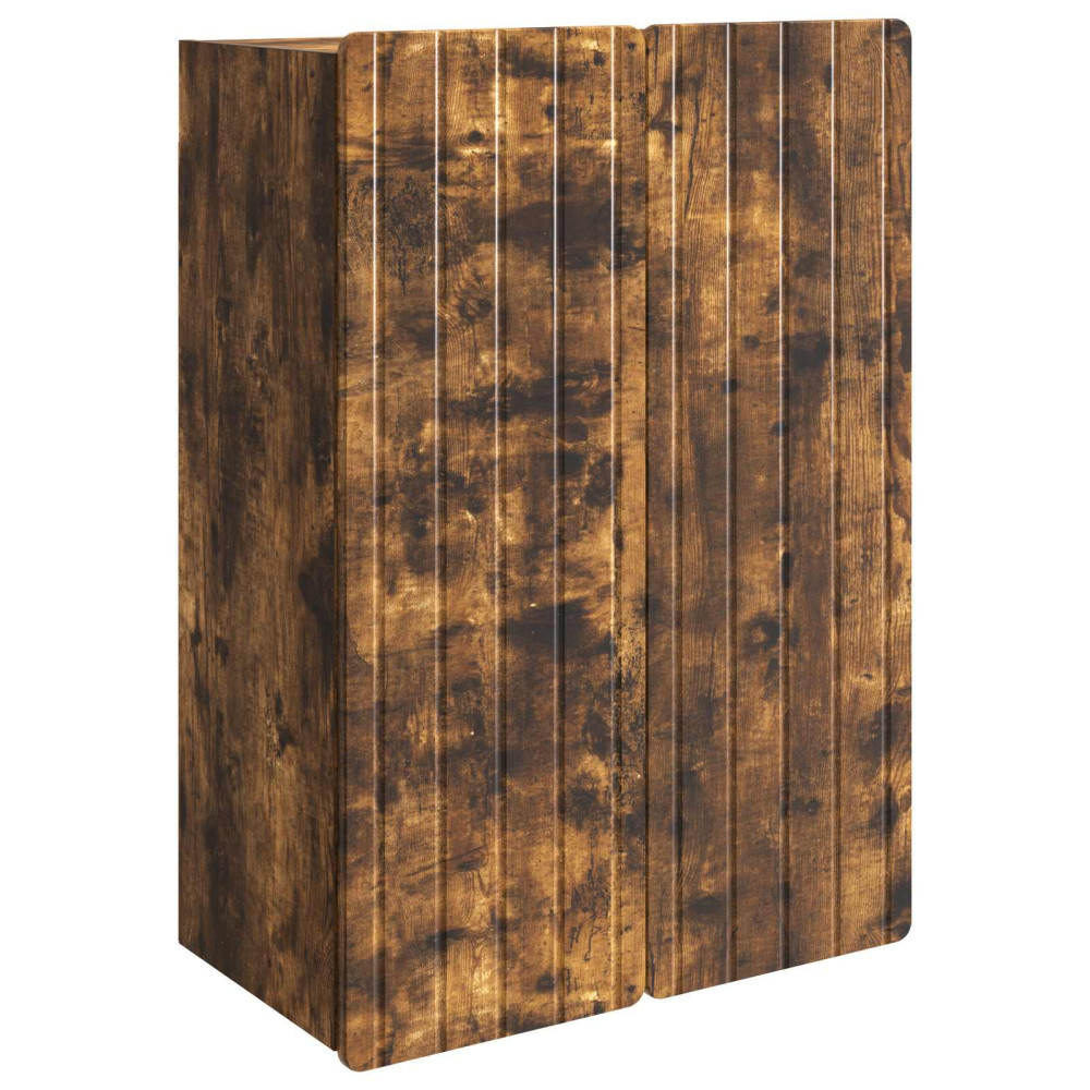 Produktbild för Väggmonterat skåp Rökt ek 66 x 34,5 x 92 cm Konstruerat trä