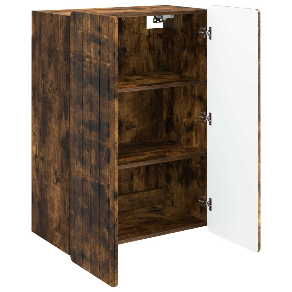 Produktbild för Väggmonterat skåp Rökt ek 66 x 34,5 x 92 cm Konstruerat trä