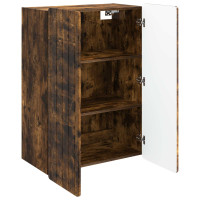 Produktbild för Väggmonterat skåp Rökt ek 66 x 34,5 x 92 cm Konstruerat trä