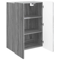 Produktbild för Väggmonterat skåp Grå Sonoma 66 x 34,5 x 92 cm Konstruerat trä