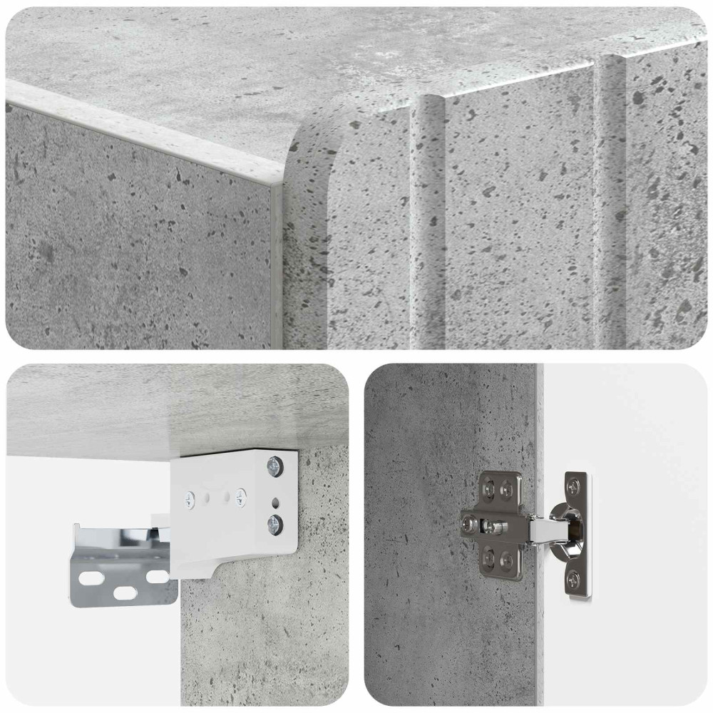 Produktbild för Väggmonterat skåp Betonggrå 59 x 31 x 64 cm Konstruerat trä
