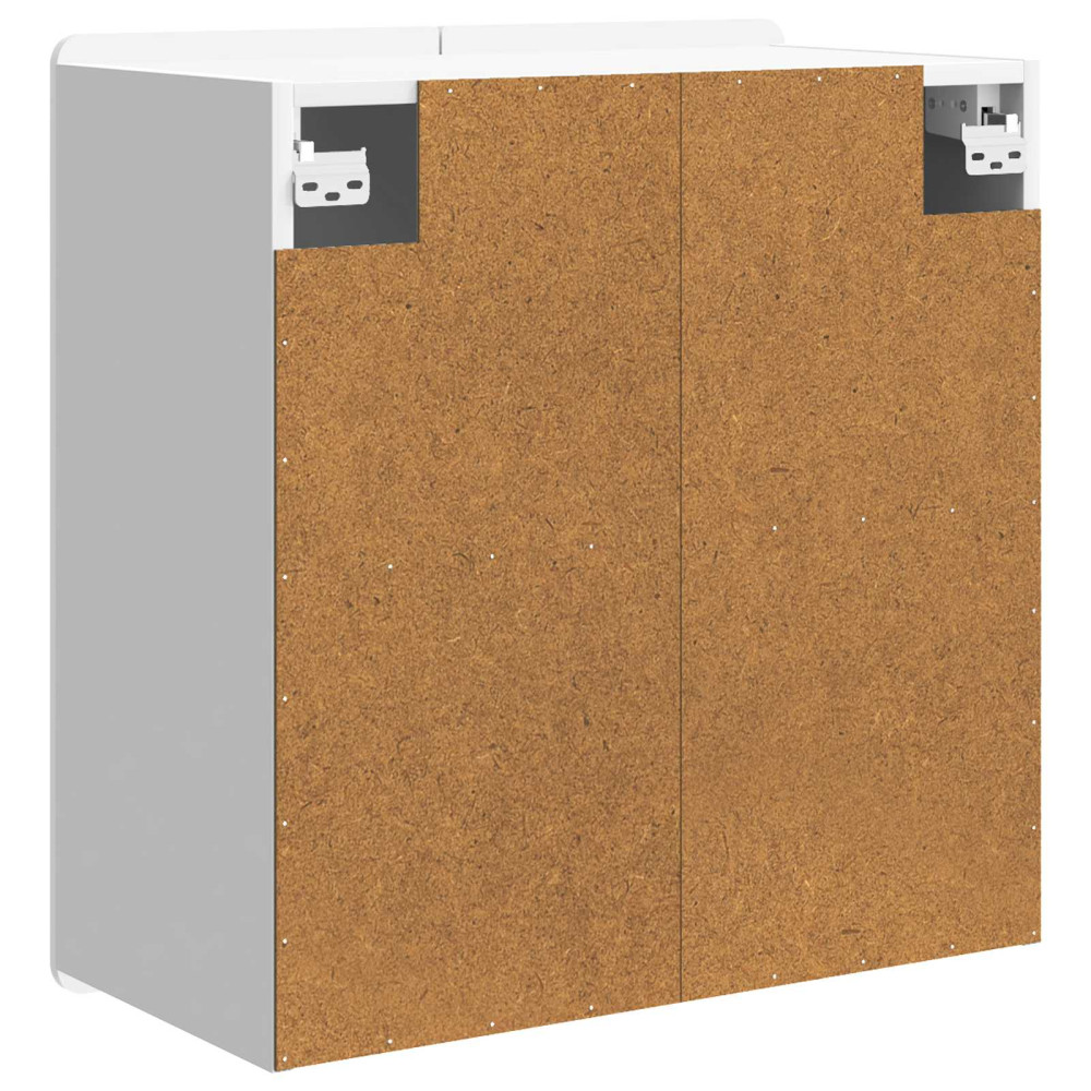 Produktbild för Väggmonterat skåp Vit högglans 59 x 31 x 64 cm Konstruerat trä