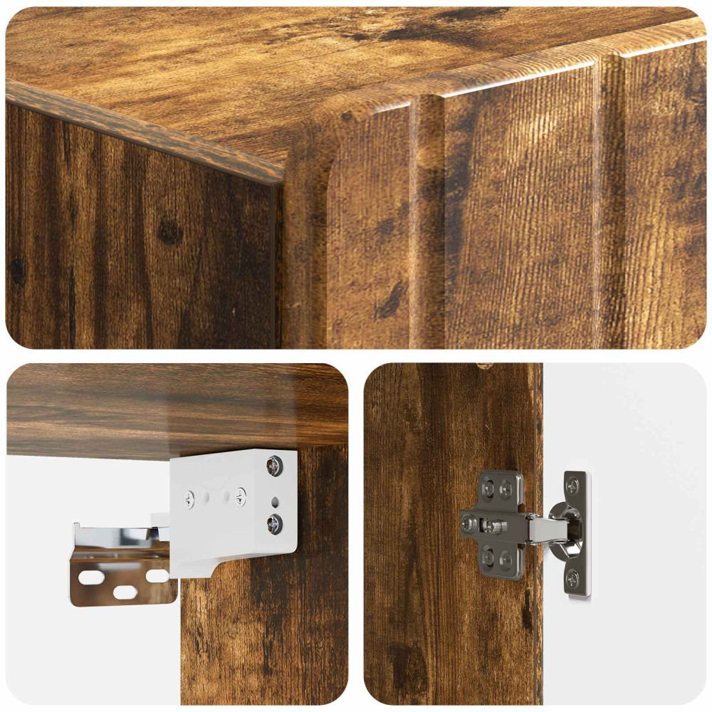 Produktbild för Väggmonterat skåp Rökt ek 59 x 31 x 64 cm Konstruerat trä