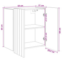 Produktbild för Väggmonterat skåp Rökt ek 59 x 31 x 64 cm Konstruerat trä