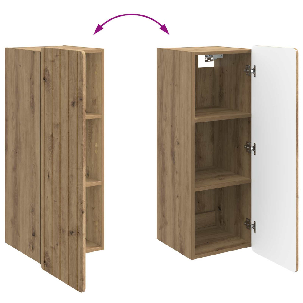 Produktbild för Väggmonterat skåp Artisan-ek 33 x 34,5 x 94 cm Konstruerat trä